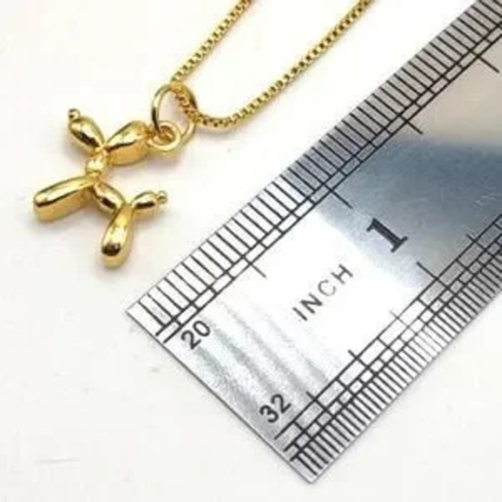 18k Gold Plated Necklace W/ Balloon Animal Dog Anniversary Birthday Gift NEW